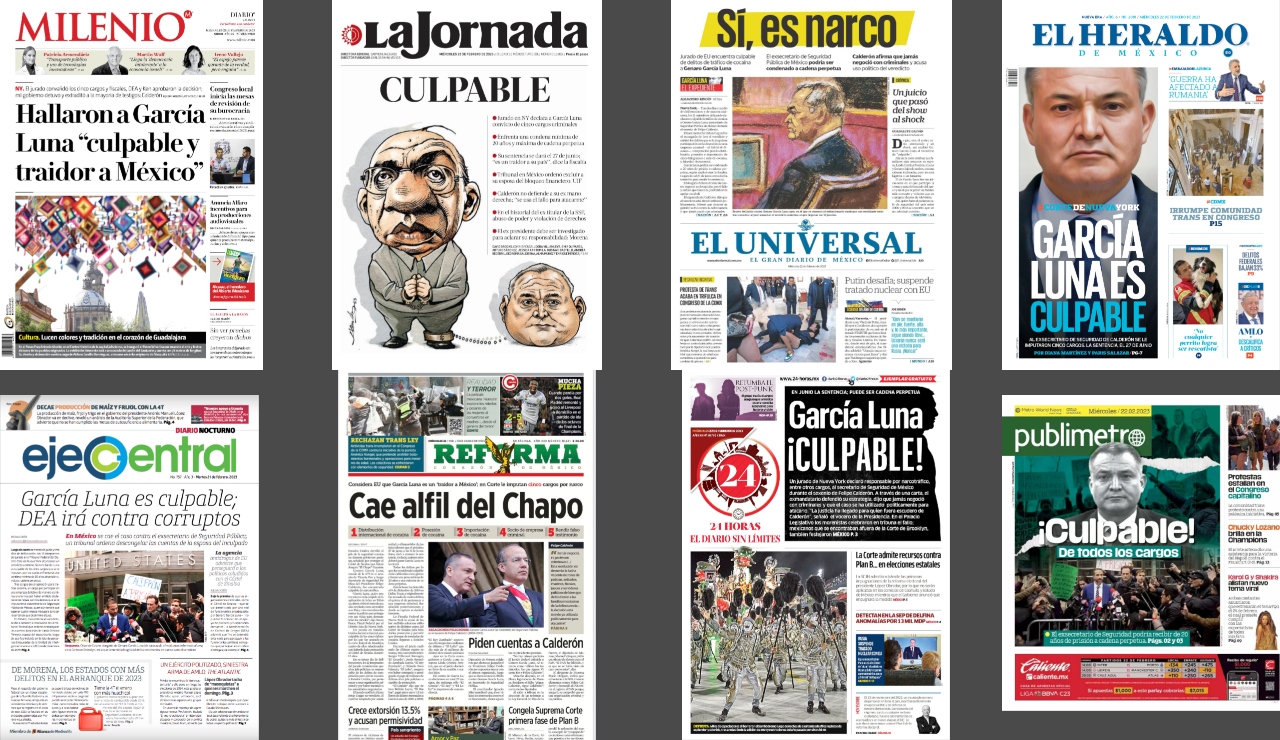 Periódicos de México destacan en sus portadas veredicto en contra de García  Luna en EUA - Poder Ciudadano