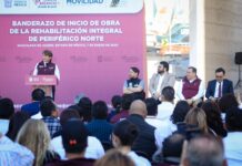 ACOMPAÑA ALCALDE ISAAC MONTOYA A LA GOBERNADORA DELFINA GÓMEZ A BANDERAZO DE LA REHABILITACIÓN INTEGRAL DEL PERIFÉRICO NORTE