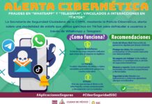 LA UNIDAD DE LA POLICÍA CIBERNÉTICA DE LA SSC ALERTA SOBRE FRAUDES EN WHATSAPP Y TELEGRAM, VINCULADOS A INTERACCIONES EN TIKTOK
