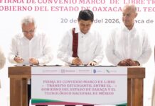 Firman Gobierno de Oaxaca y TecNM convenio para garantizar libre tránsito estudiantil