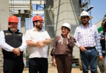 ACOMPAÑA ALCALDE ISAAC MONTOYA A LA GOBERNADORA DELFINA GÓMEZ A LA SUPERVISIÓN DE OBRA DE LA LÍNEA 3 DEL MEXICABLE NAUCALPAN