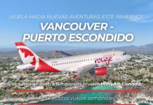 DURANTE TEMPORADA INVERNAL PUERTO ESCONDIDO TENDRÁ NUEVA RUTA AÉREA PROVENIENTE DE VANCOUVER, CANADÁ