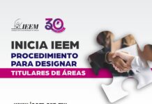 Inicia IEEM procedimiento para designar titulares de áreas