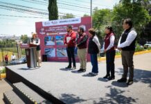 ENTREGAN GOBIERNOS DEL ESTADO DE MÉXICO Y NAUCALPAN SENDERO SEGURO EN AVENIDA JARDINES DE SAN MATEO