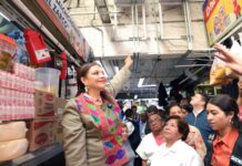 Supervisa Clara Brugada rehabilitación de instalaciones eléctricas en mercado de La Merced y anuncia la construcción de una utopía en la zona