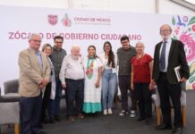 Comparte Clara Brugada experiencia de audiencias, en el Zócalo de Gobierno Ciudadano, con autoridades de Brasil