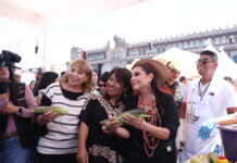 INAUGURAN CLARA BRUGADA Y LA TITULAR DE LA SECRETARÍA DE DESARROLLO RURAL DEL GOBIERNO DE MÉXICO LA “GRAN ELOTIZA”, EN EL ZÓCALO CAPITALINO