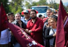 DA BANDERAZO ALCALDE ISAAC MONTOYA A NUEVO TREN DE PAVIMENTACIÓN MUNICIPAL EN INICIO DE RECONSTRUCCIÓN INTEGRAL DE LA CALZADA LOS ARCOS